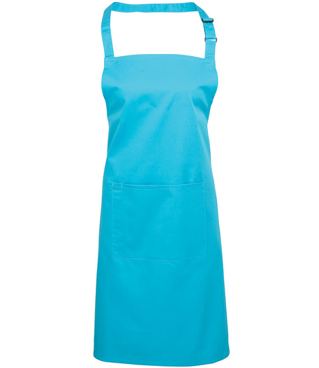 Premier Colours bib apron with pocket in Turquoise Blue