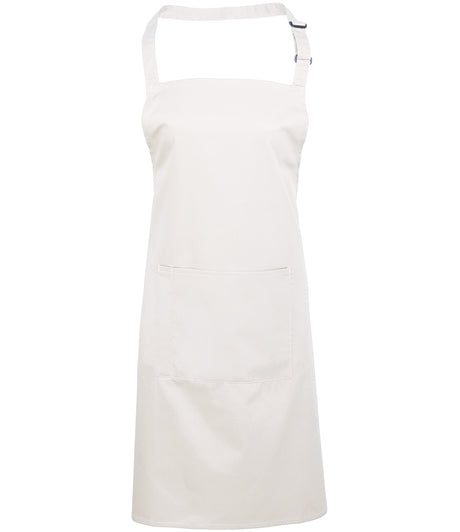 Premier Colours bib apron with pocket in white