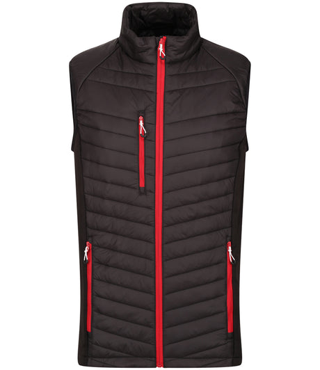 Regatta Navigate Hybrid Bodywarmer in Black with Classic Red Front View