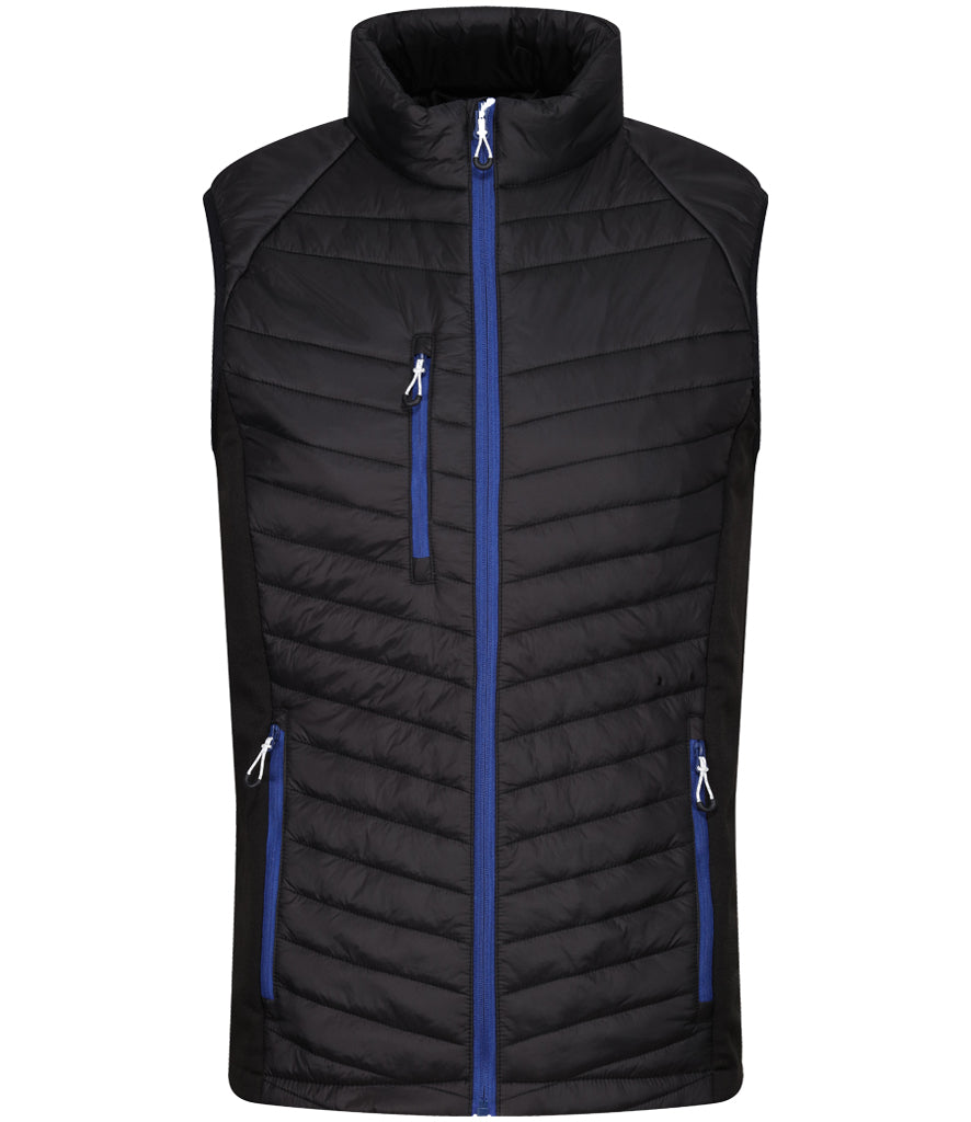 Regatta Navigate Hybrid Bodywarmer in Black with New Royal Blue Front View