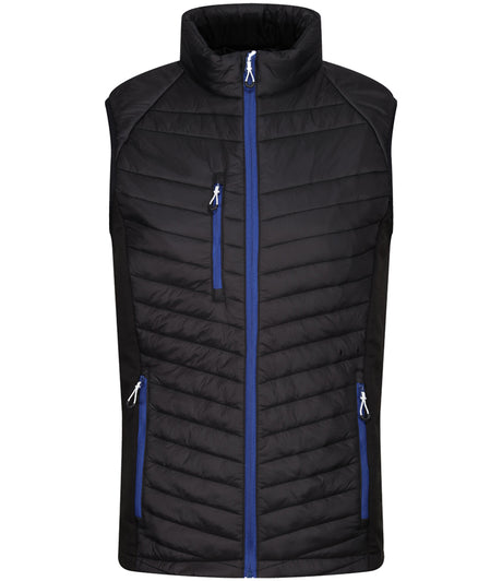 Regatta Navigate Hybrid Bodywarmer in Black with New Royal Blue Front View