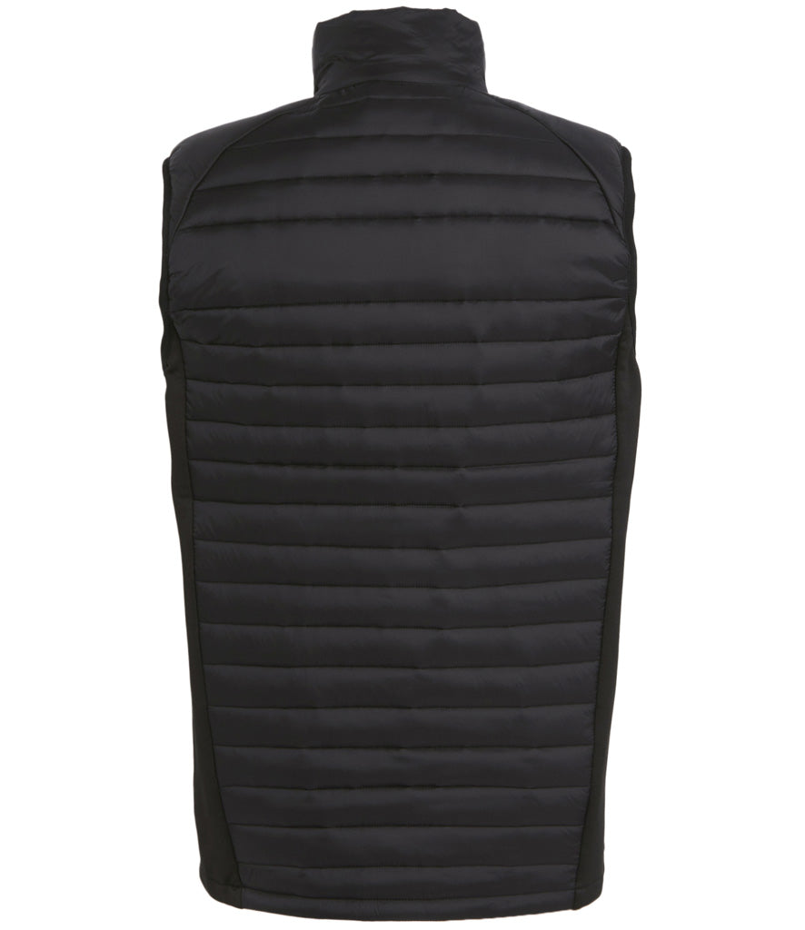 Regatta Navigate Hybrid Bodywarmer in Black with Orange Pop Back View