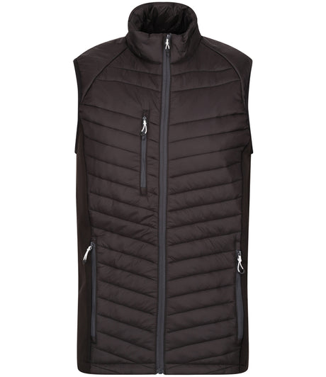 Regatta Navigate Hybrid Bodywarmer in Black with Seal Grey Front View