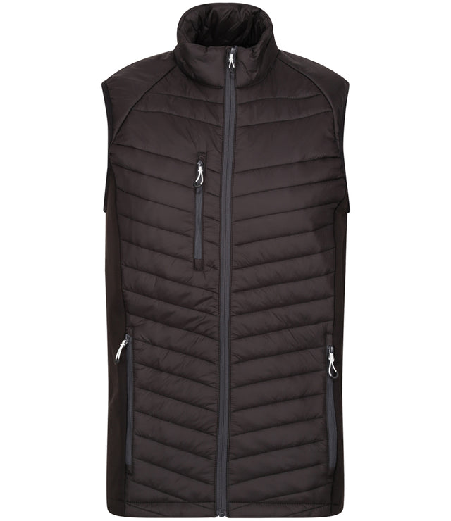Regatta Navigate Hybrid Bodywarmer in Black with Seal Grey Front View