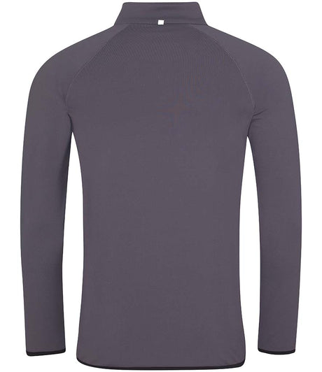 AWDis Cool Half Zip Sweat Top in Charcoal with Jet Black Back View